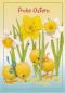 Preview: Oster-Postkarte Kücken mit Blumen
