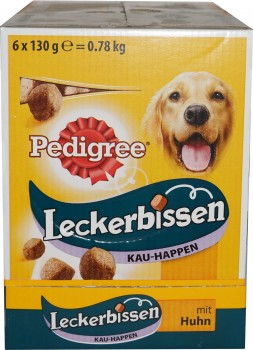 Pedigree Snack Leckerbissen Kau-Happen mit Huhn 6x130g