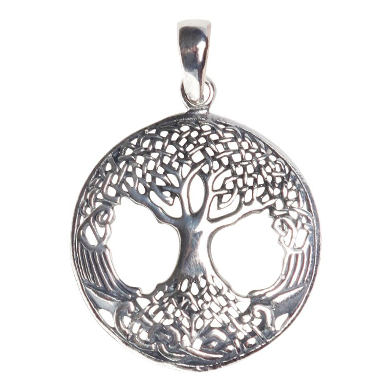 Anhänger Lebensbaum mit Keltischen Knoten 925 Sterling Silber, DM 26 mm