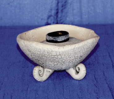 Räucherschale Lava mit Blume des Lebens Keramik H 9 cm Ø ca. 15 cm