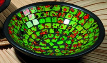 Räucherschale Mosaik grün Glasmosaik H 6 cm Ø 20 cm