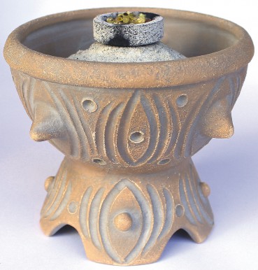 Räucherschale Shamanic Healing Keramik H ca. 13 cm Ø ca. 15,5 cm